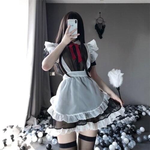 Sexy Lingerie Sexy Bandage Apron Mesh Perspective Cosplay Sexy Maid Cosplay Lace Pajamas Suit Uniform Temptation Midnight