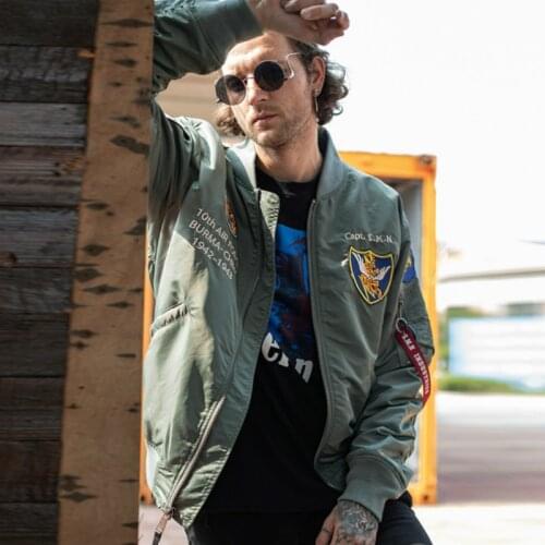 SMN Flight Jacket Green Mens Casual Air Force Pilot Jacket Oversized Tops Spring Autumn Outerwear Military Jacket Thin Coat