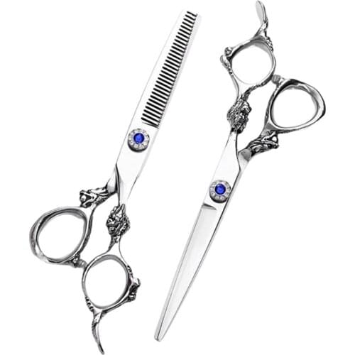 Blunt Cutting Thinning Sus440c Steel Scissor 6.0 Inch 62 Hrc Professional Barber Hair Shears