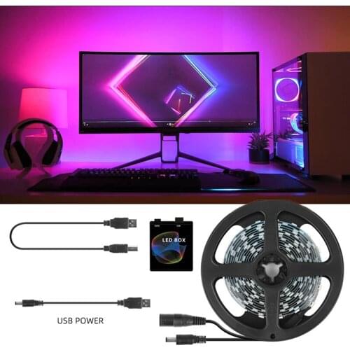 Dream Color 5V LED Strip Light ws2812 Ambient TV USB Power 5050 RGB Strip for Desktop PC Screen Backlight Lighting DIY Light