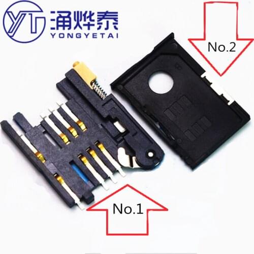 YYT 10PCS SIM card holder KF-016 card slot 6+2P drawer type A card SIM900A card holder pull-out IC holder GPS self-pop