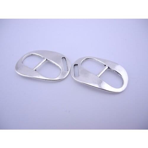 15pcs 10x2.3mm Antique Silver Hook Clasps/Button For Leather Bracelet 2 Holes, Bracelet End Cap, fits Flat Leather-- CLP1261AS