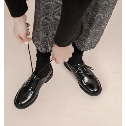 Spring new shoes women strap retro British College wind small leather shoes flat-heeled round-headed single-shoe women