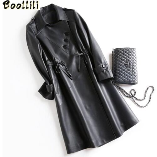 Boollili Womens Fur Coat Spring Tops Korean Elegant Sheepskin Coats Real Genuine Leather Jacket Women Clothes 2020 Trench Coat