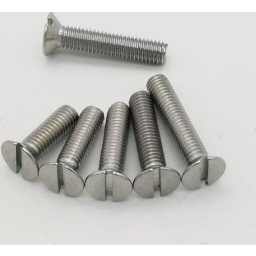 100 Pcs M1.6 M2 M2.5 M3 M4 M5 Screws Slotted Countersunk Flat Head Screws Set DIN963 Stainless Steel 304