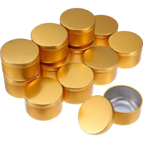 12pcs Round Candle Jars Travel Tins Empty Candle Storage Container For Candle Making DIY Cream Cosmetic Container