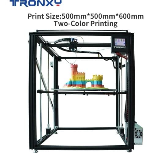 2020 Newest Tronxy X5SA-500-2E Larger 3D Printer 2 In 1 Out Double Color Extruder Cyclops Single Head With Auto Leveling Sensor