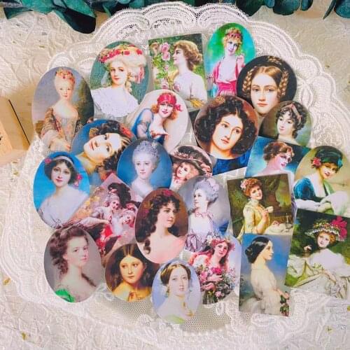 31PCS Vintage European Aristocratic Lady Stickers DIY Scrapbook Base Collage Mobile Diary Happy Planner Gift Sealing Decoration