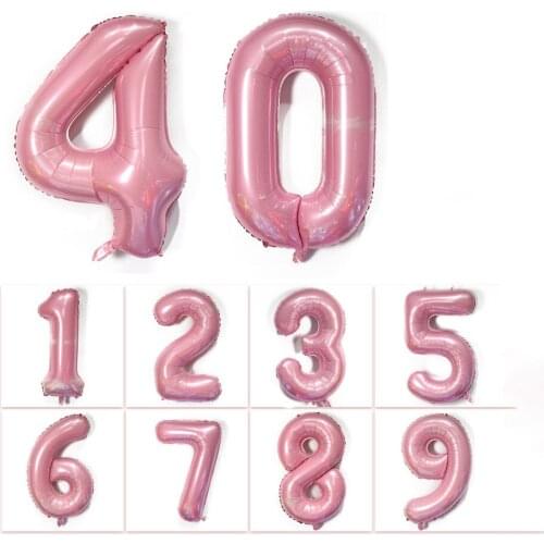 40inch Macaron Pink Blue Foil Number Balloon 1st First Birthday Party Baby Shower Wedding Decoration Supplies Digital Air Globos