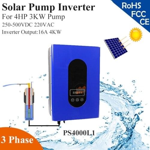 4KW 16A 3phase 220VAC MPPT solar pump inverter with IP65 for 4HP 3KW water pump irrigation & pool