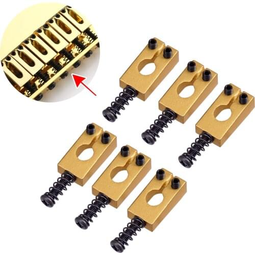 6pcs Vintage Brass Guitar Bridge String Saddles Electric Guitars Accessories