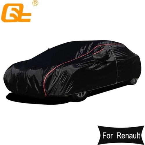 210T Universal full car covers outdoor prevent snow sun rain dust frost wind black for Renault Clio Captur Kadjar Silver