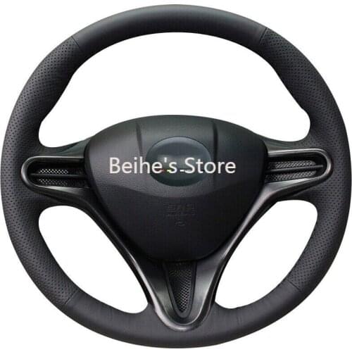 DIY genuine Leather Steering Wheel Cover for Honda Civic 8 2006 2011 (3 Spoke)