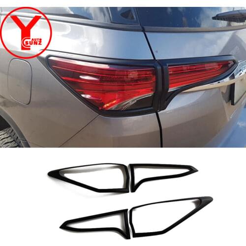Black Tail Light Cover For Toyota Hilux Fortuner SW4 2016 2017 2018 2019 ABS Car Chrome Styling Decoration Accessories YCSUNZ
