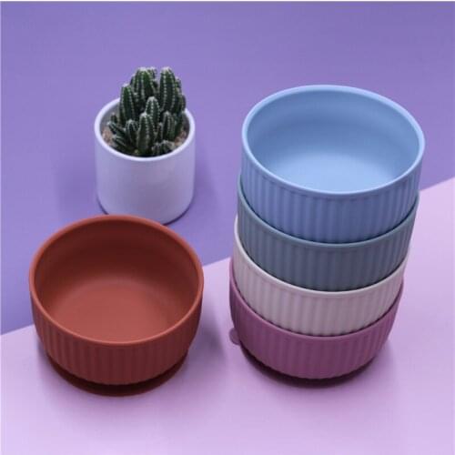 Baby Silicone Bowls With Improved Super Suction Base Anti-slip BPA Free Silicone Infant Feeding Tableware Dishwasher Baby Bowls