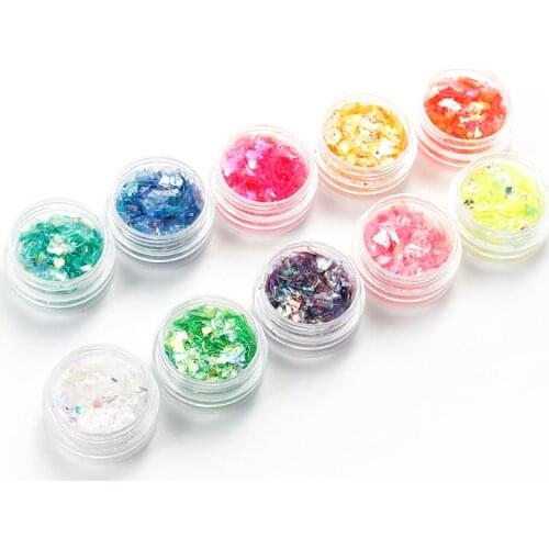 DoreenBeads Mixed Shell Green Pink Orange Blue Flash Debris Filling Material Silicone Resin Mold Filler Jewelry Tool DIY 1 Box