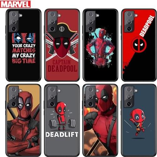 Deadpool Marvel Cool For Samsung Galaxy S21 S20 FE S10e S10 S9 S8 S7 S6 Ultra Plus Lite 5G Edge Black Soft Phone Case