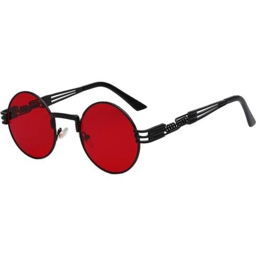 Ms Retro Sunglasses Round Box Spring Legs Steampunk Sunglasses Mens Glasses