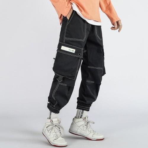 GlacialWhale Mens Cargo Pants Men Fashion 2021 Side Pockets Joggers Hip Hop Harajuku Japanese Streetwear Trousers Male Pants Men