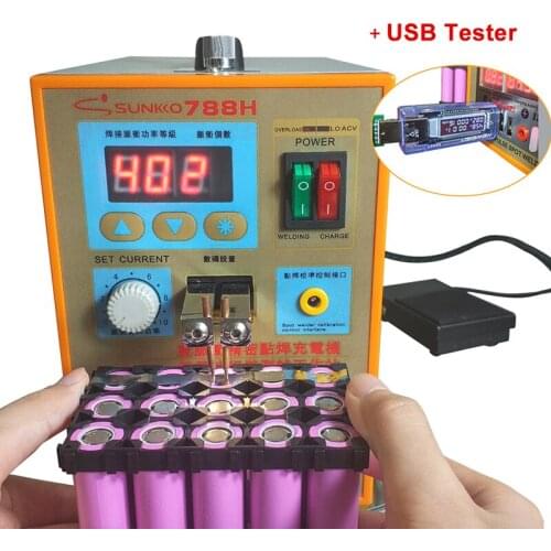 Hot sale SUNKKO 788H 788USB Battery Spot Welder double pulse USB Charging function 18650 Battery welding machine