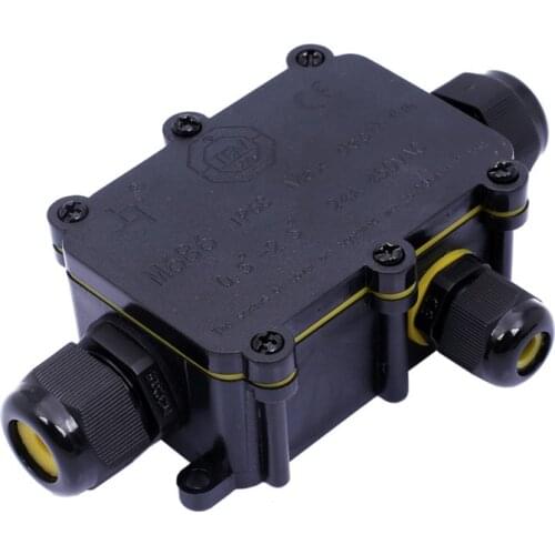 IP68 Waterproof Wire Junction Box 2 Way 3 Way 6-12mm Connector Gland Electrical 24A 450V Sealed Retardant Outdoor Waterproof Box