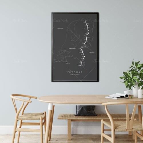Pieterpad Map | Pieterpad Trail Poster | Hiking the Netherlands | Trail Map Art | Relive your Adventures