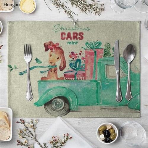 Linen Table Mat Cute Cartoon Animal Pattern Placemats For Children Kids Kitchen Dining Place Mats Pads