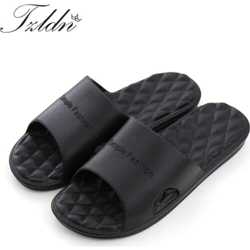 2019 TZLDN Men Bathroom Slippers Simple Casual Indoor Outdoor Slippers Soft EVA Sole Solid Color Man Sandals Zapatillas Mujer