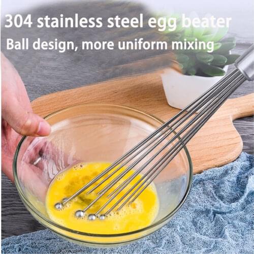 Ball eggbeater manual stainless steel egg stir bar kitchen household hand held baking tool beat egg bar whisk