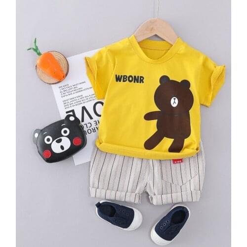 Toddlers baby boy 2021 spring and autumn new childrens clothing Korean version boys and girls baby set spring short sleeve set