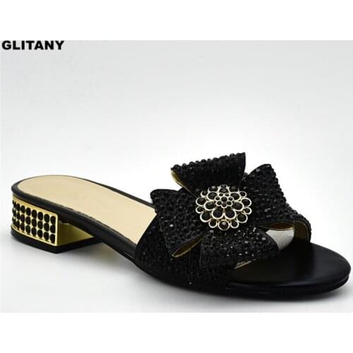 New Arrival Luxury Shoes Women Designers African Women Shoes Decorated with Rhinestone Italian Womens Shoes Heels Slip on Pumps