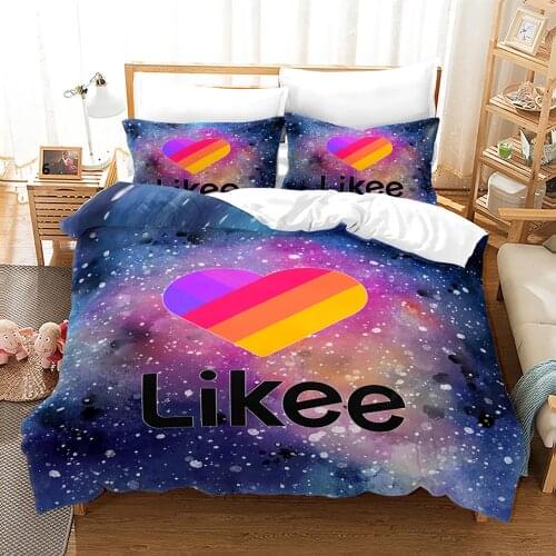 Likee Bedding Set Single Twin Full Queen King Size Lover Likee Bed Set Childrens Kid Bedroom Duvetcover Sets Heart-shaped 005