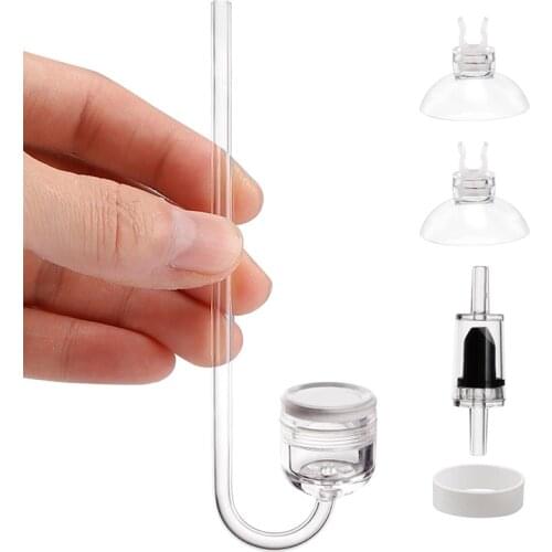 Aquarium CO2 Diffuser Acrylic Atomizer Ceramic Disc Refiner with U-Shape Connecting Tube for Aquarium Planted Tank