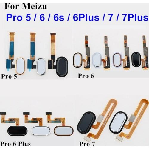 For Meizu Pro 7 Plus Home Button FingerPrint Touch Sensor 6S Flex Cable Replacement Parts for Meizu Pro 5 Pro 6 / Plus Button