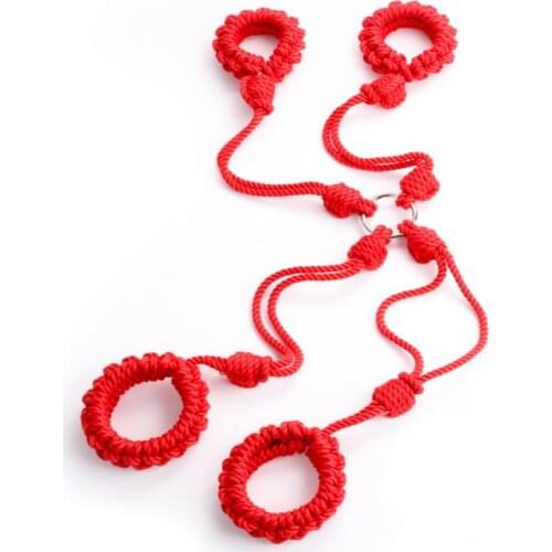 SM Humiliation Shame Play Handcuffs Ankle cuffs Erotic Sex Cotton Bondage Restraint Rope Slave Toys Adult Games Shibari Hogtie