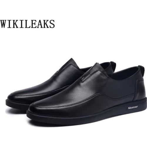 Loafers for Men Formal Dress Black Shoes Genuine Leather Shoes Men Loafers Business Slip on Shoes Men 2020 Zapato Casual Hombre