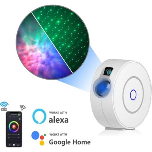 Smart Star Projector WiFi Laser Starry Sky Projector Waving Night Light Led Colorful Compatible With Alexa Google Home Tuya APP