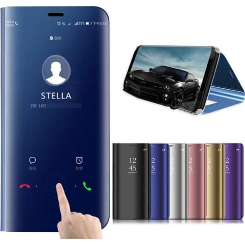 S10 Plus Smart View Mirror Case For Samsung Galaxy S10e Case Leather Flip Stand Cover For Samsung Galaxy S10 5G S10+ Cover Funda