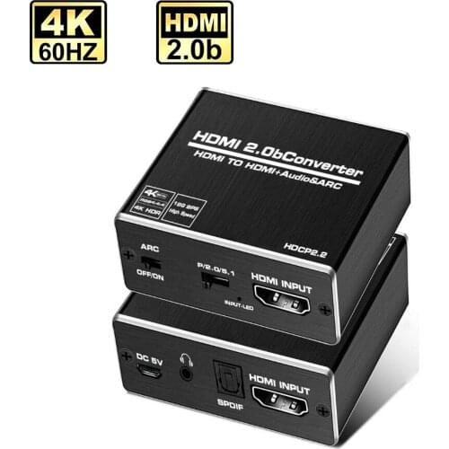 URVNS HDMI 2.0 Audio Extractor Support 4K 60Hz YUV 4:4:4 HDR HDMI Audio Converter Adapter 4K HDMI to Optical TOSLINK SPDIF