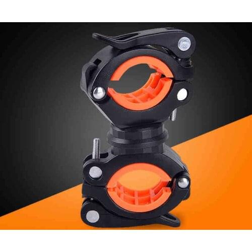 Bicycle Light Frame Bike LED Flashlight Lamp Clip Front Light Frame Bracket Mountain Bike Riding with 360 Degree Rotatable