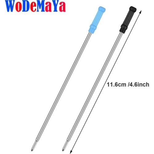 500 pcs/lot Rotating Metal Pen Refill Special Ballpoint Pen Refill Rod Cartridge Core Ink Recharge Black Blue Ink 11.6cm