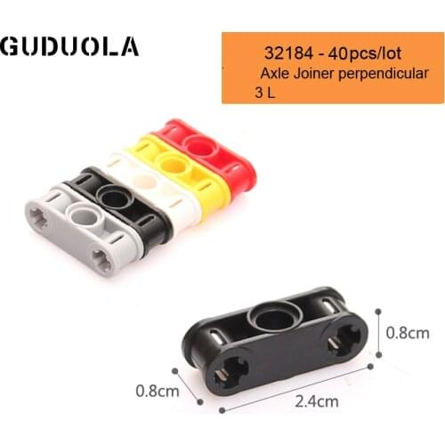 Technic Parts 32184 Technic Axle Joiner Perpendicular 3L Building Block MOC Bricks Part Connector Educational Toys 40pcs/Set