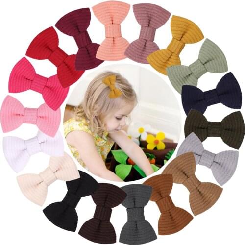 1Piece Solid Color Ribbon Bows Hairpins Handmade Safety Hair Clips For Cute Girls Boutique Barrettes Kids Hair Accessories Gifts