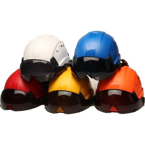 1PC Helmet Motorcycle With Removable PC Smoked Visor ABS Security Cap Construction Safety Helmet Anti-Shock Protective Hard Hat