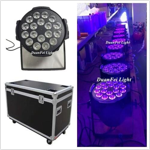 10pcs/case) led par 18x12w rgbwa uv 6in1 par led lighting flight cases