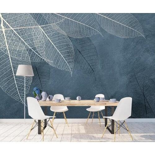 Custom 3D mural wallpaper abstract leaf background painting background wall