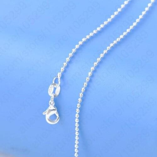 Free Ship 1PC Fashion Jewelry Necklace Chains 925 Sterling Silver Beads Prayer Chain+Lobeter Clasp Pendant 16-30 Inches