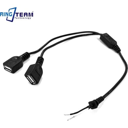 Dual Female USB Power Cord Cable Charging Spliter 18AWG VW-1SC 80 300V Fits for Digital Cameras MP3 MP4 Mobile Pone