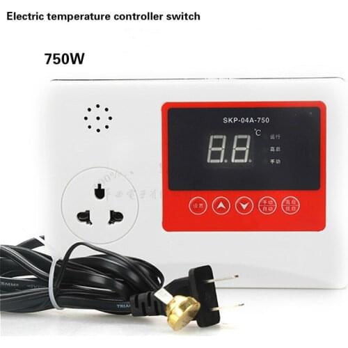 220V Intelligent Thermostat Electronic Temperature Controller Senor Switch Adjustable Digital Display Timing 750W For Fan Coil