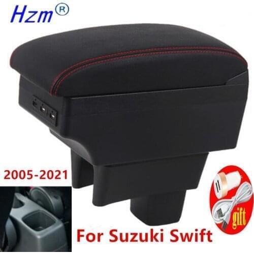 New Storage Box For Suzuki Swift 2005-2021 Armrest Center Centre Console box With USB LED lights